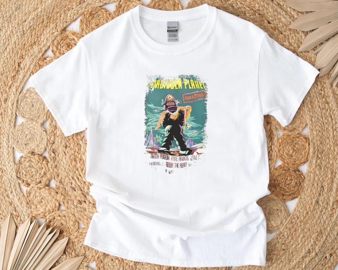 ROSES Forbidden Planet T Shirt Movie Film Vintage Retro Cult Horror Black L 122410272