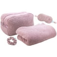 thumbnail image 1 of Bliss Travel Blanket Set - 4 Piece Plush Travel Blanket, Carry On Bag, Sleep Mask and Scrunchie, 1 of 7