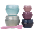 thumbnail image 1 of Bliss Travel Jars Set - 5 Piece Refillable Travel Size Containers with Lid and Spatula for Toiletries, Liquid, Creams, 1 of 7