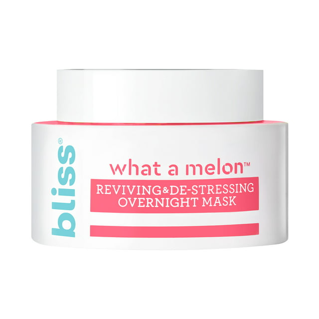 Bliss What A Melon Watermelon Mask, Reviving & De-Stressing Overnight Watermelon Mask, 1.7 fl oz