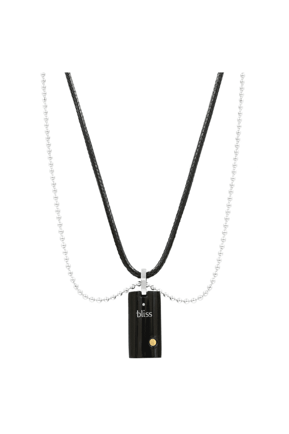 Uomo Diamond Pendant Necklace Black Steel 18K Yellow Gold