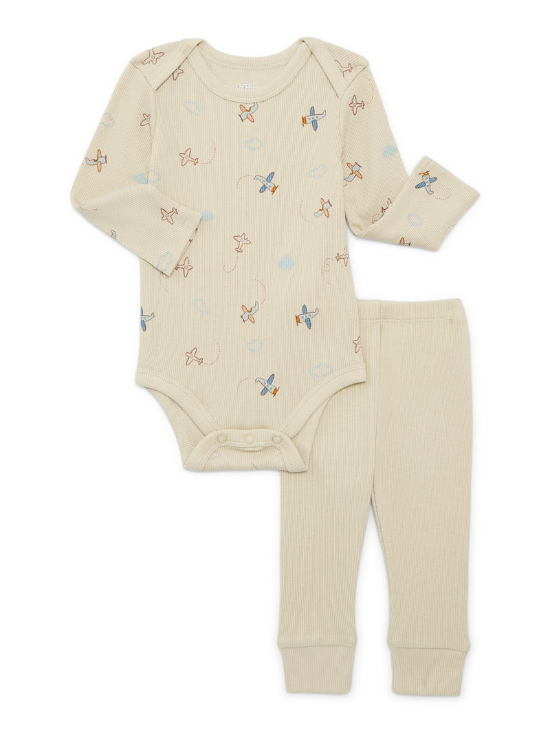 Bliss by Garanimals Baby Boys or Girls Ribbed Cotton Bodysuit and