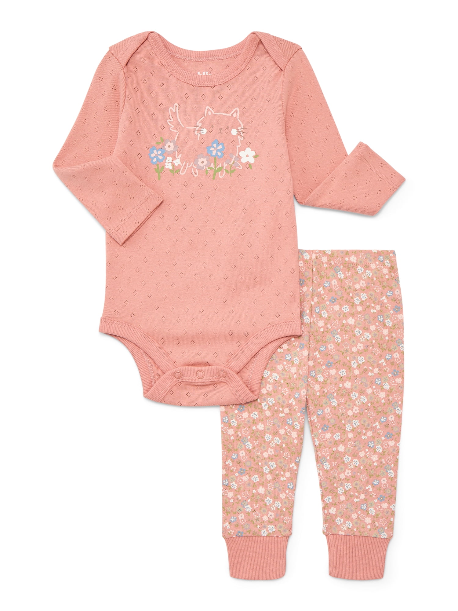 Walmart discounts of Bliss by Garanimals Baby Boys or Girls Ribbed Cotton Bodysuit and Leggings Set, 2-Piece, Sizes 0-12 Months