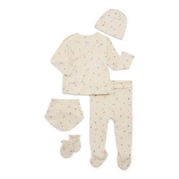 Bliss by Garanimals Baby Layette Pajama, 5-Piece Set, Sizes 0–9M