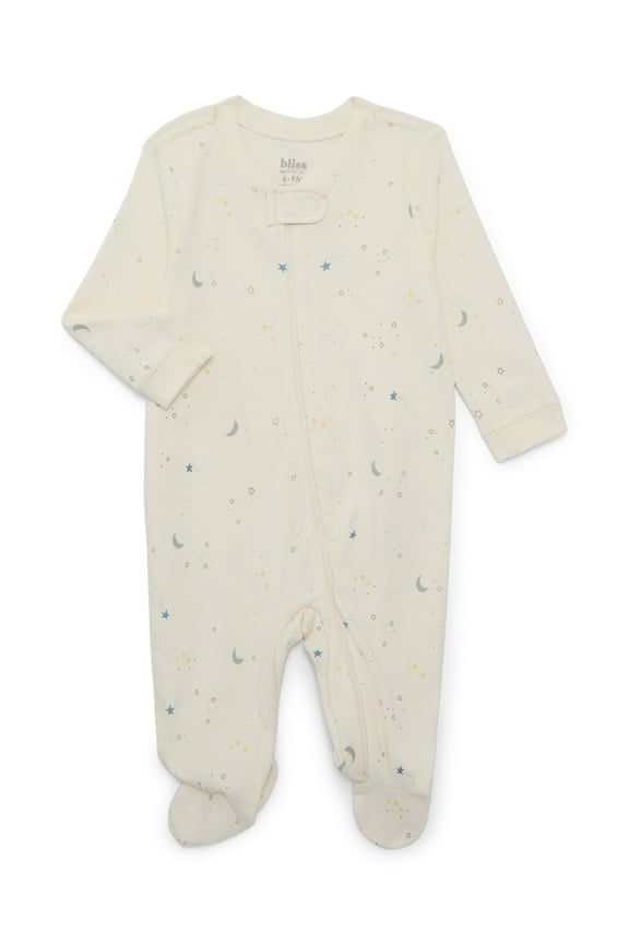Bliss by Garanimals Baby Boys or Girls Cotton Layette One Piece Footed Sleeper Pajamas, Sizes Newborn-9 Months