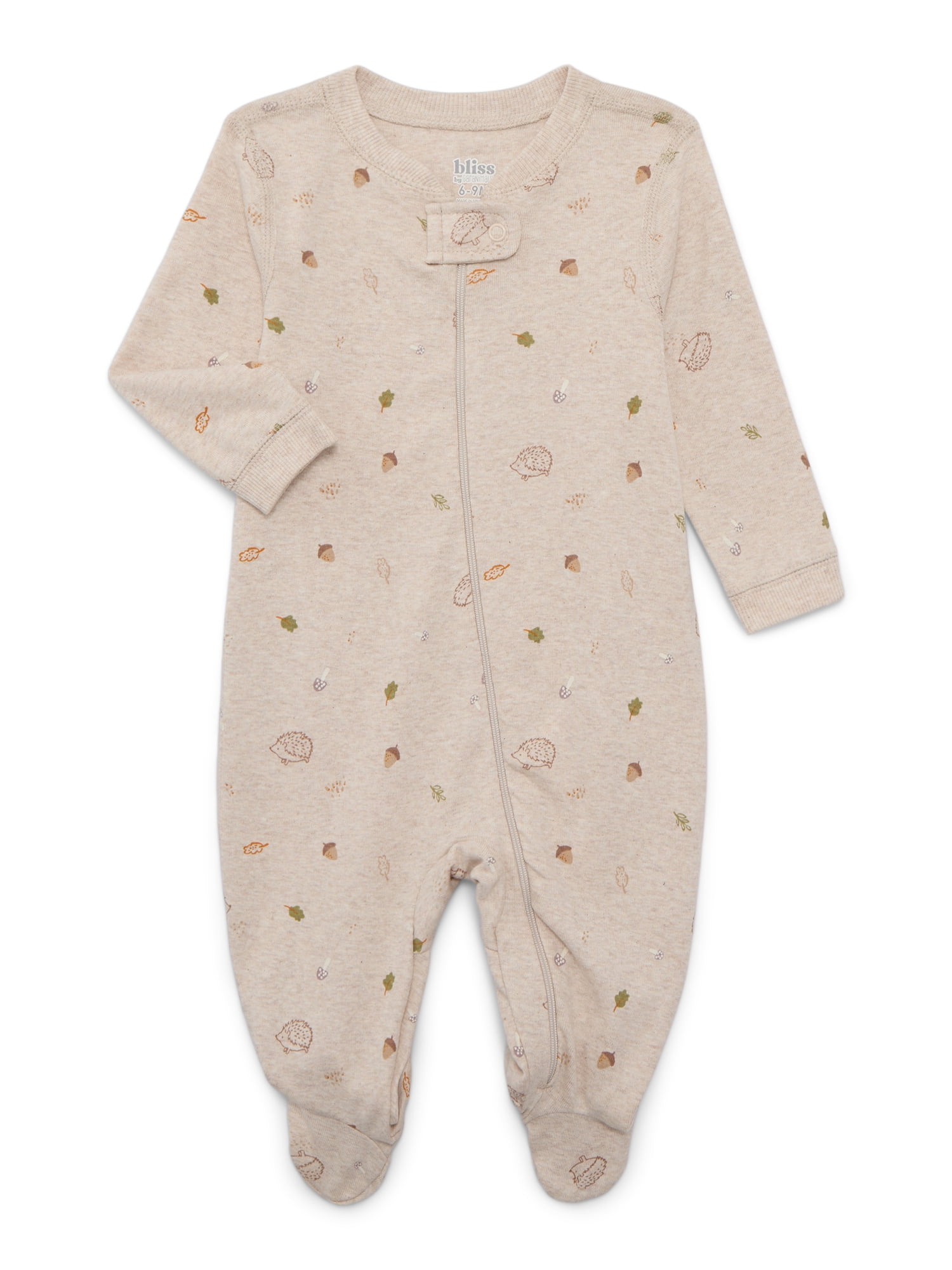 Walmart Deal of Bliss by Garanimals Baby Boys or Girls Cotton Layette One Piece Footed Sleeper Pajamas, Sizes Newborn-9 Months