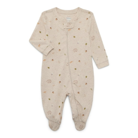 Bliss by Garanimals Baby Boys or Girls Cotton Layette One Piece Footed Sleeper Pajamas, Sizes Newborn-9 Months