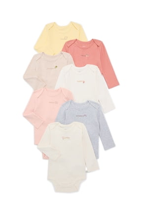 Bliss by Garanimals Baby Boys or Girls Cotton Days of the Week Bodysuits Set, 7-Piece, Sizes 0M-18M