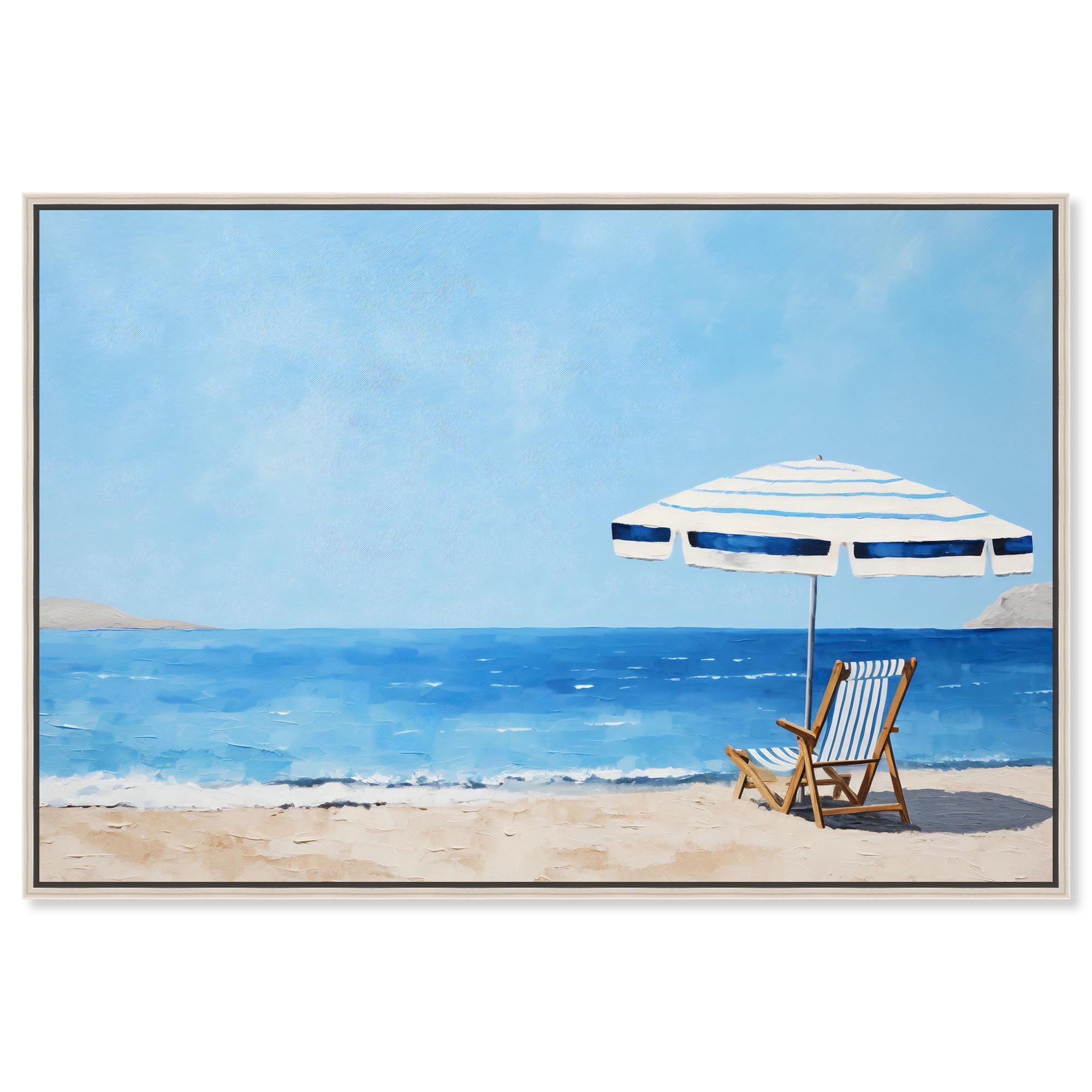 Bliss by the Beach Canvas Glam Beach Wall Art by Art Remedy, Silver ...