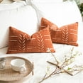 thumbnail image 1 of BlissBlush Brick Red Decorative Lumbar Throw Pillow Covers 12X20, Set of 2, Rust Boho Farmhouse Cushion Cover, Soft Accent Pillowcase for Couch Sofa Bed Living Room Home Décor, 1 of 4