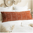 thumbnail image 1 of BlissBlush Brick Red Soft Chenille Boho Body Pillow Cover 20x54, Decorative Oversized Long Lumbar Pillow, Boho Textured Oversize Body Pillow, Cover ONLY, 1 of 5