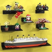 BlissBox Classic Collection 5.5 in x5.5 in Display Shelves Compatible with LEGO Building Bricks ABS Floating Shelves 12 Count