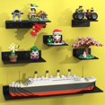 thumbnail image 1 of BlissBox 12-Pack Floating Shelves for Wall Compatible with Lego Building Bricks, 5x5.5inch Dual‑Sided 16x17 Studs for Toy Brick Storage and Display, ABS Display Shelves for Room Decor, Black, 1 of 8
