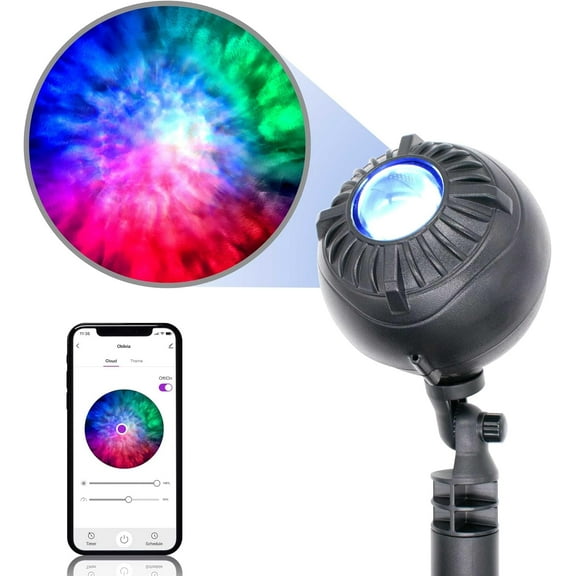 BlissLights Oblivia - IP65 Outdoor Nebula Cloud Projector, LED Landscape Lighting, Garden Path Light RGB (Black Housing)