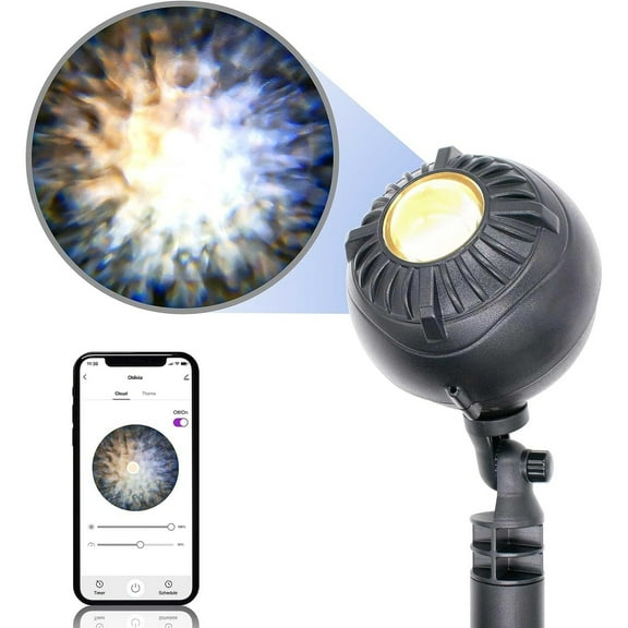 BlissLights Oblivia - IP65 Outdoor Nebula Cloud Projector, LED Landscape Lighting, Garden Path Light White (Black Housing)