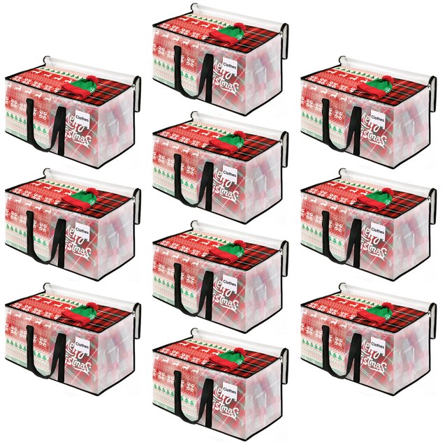 BlissTotes Bags, 10Pack Storage Bags with Zipper, Bags Heavy Duty