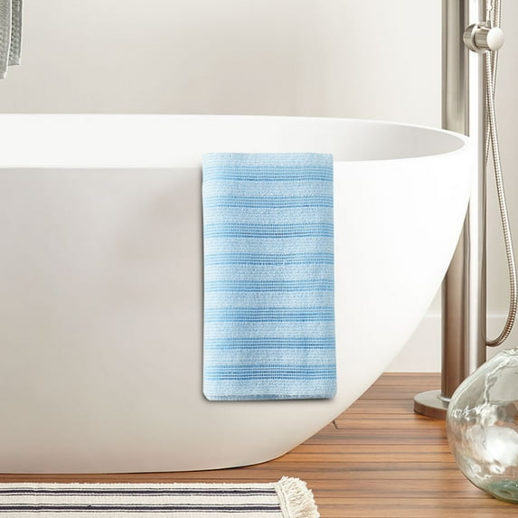 Blissal Extra Long Exfoliating Shower Towel | Soft Skins Scrubbers for Back & Body | Foaming Mesh Bath Wipe | Hangable Strip Designs | Suitable for All Skin Types