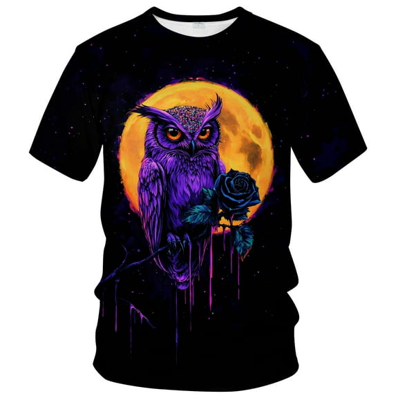 Blissboy Owl Graphic T‑Shirt Fantasy Animal Tee Shirt