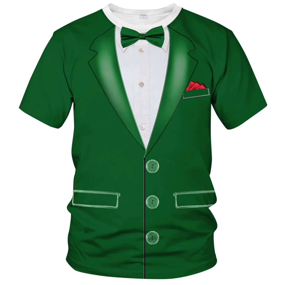 Blissboy Tuxedo T-Shirt Funny Suit Design Graphic T-Shirt Novelty Tux Shirt  Fake Suit Tee with Bowtie, Unisex Adult - Walmart.com, image size:1200x1200