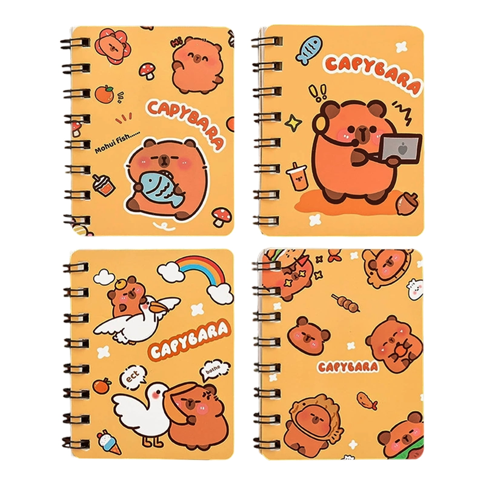 Blisscok A7 Notebook, Spiral Notebook, Small Notebooks Pocket Size ,10.5x8cm Cute Capybara Notepad for Daily life, Work, Students