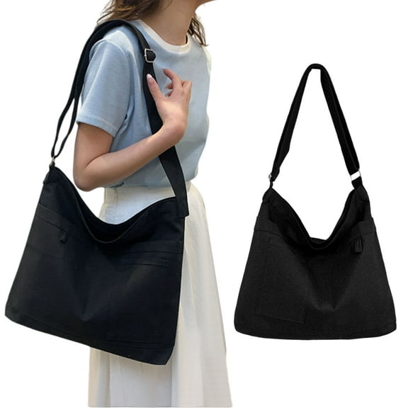 Blisscok Women's Canvas Tote Bag, Casual Shoulder Bag Canvas Crossbody Bag Handbag Big Capacity Hobo Bags with for School Shopping Work Travel Causal Daily