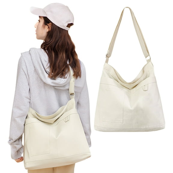 Blisscok Women's Canvas Tote Bag, Casual Shoulder Bag Canvas Crossbody Bag Handbag Big Capacity Hobo Bags with for School Shopping Work Travel Causal Daily