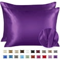 thumbnail image 1 of Blissford Luxury Grape Satin Pillowcase with Zipper Closure, Standard 2-Pack, 1 of 5