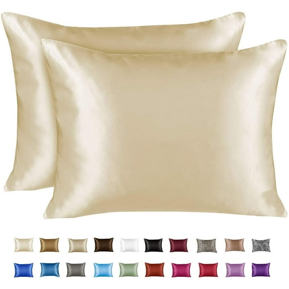 Blissford Satin Pillowcase with Zipper – Soft and Silky King Size Pillowcase for Hair and Skin – Reduces Facial Wrinkles - Durable Pillow Cover That Feels Soft and Cool All Night Long – Set of 2
