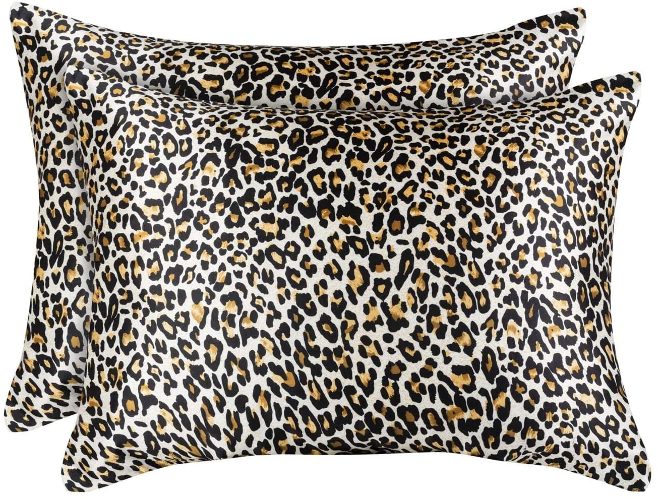 Luxurious Jaguar Satin & Silk Queen Pillowcase with Zipper - 2 Pack