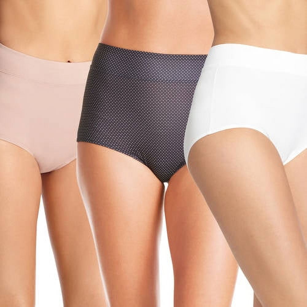 Warners 3-Pair Womens No Muffin Top Seamless Brief Underwear Panties (C) ~  M/6 608926691267