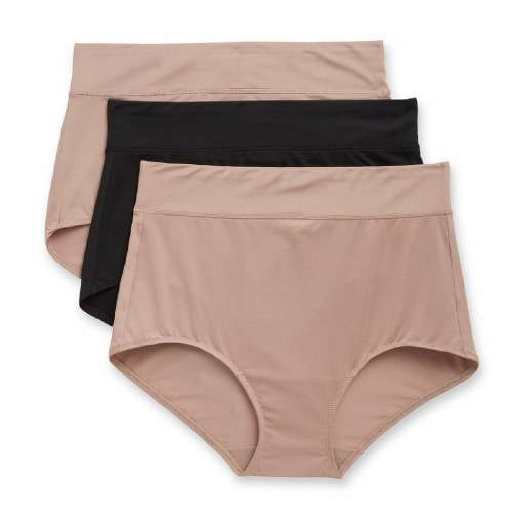 Blissful Benefits by Warner's Women's No Muffin Top Brief Panties, 3 Pack