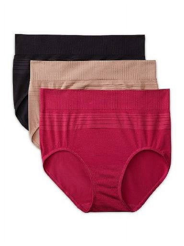 Blissful Benefits by Warner's Women's No Muffin Top Seamless Brief Panties 3-Pack, Style RS1503W