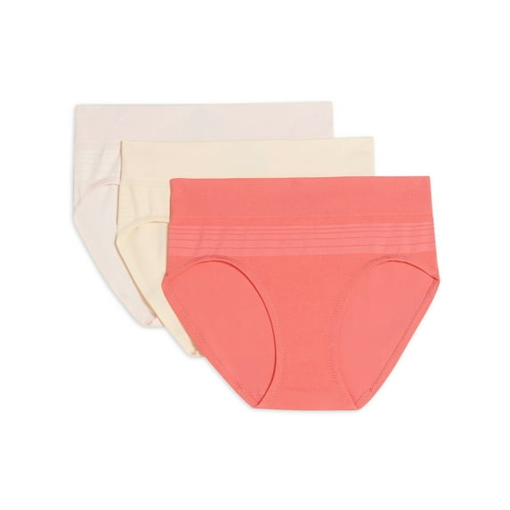Blissful Benefits by Warner's Women's No Muffin Top Seamless Hipster Panties 3-Pack, Style RU0503W