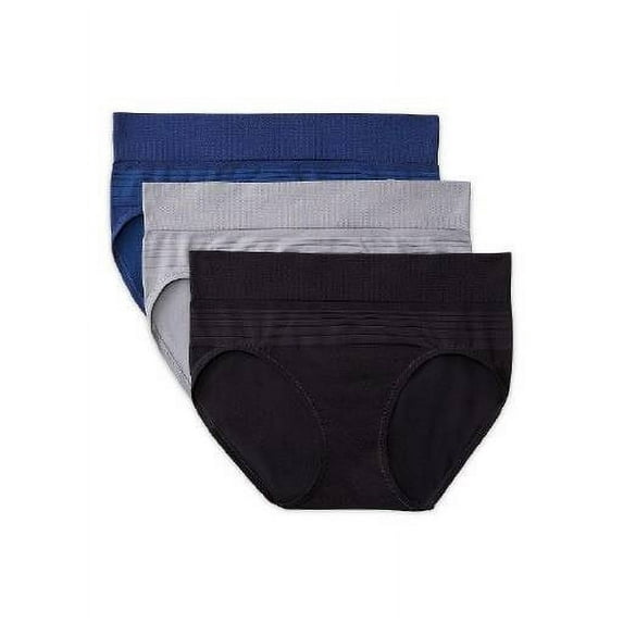 Blissful Benefits by Warner's Women's No Muffin Top Seamless Hipster Panties 3-Pack, Style RU0503W