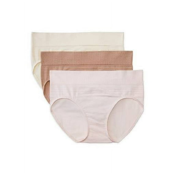 Blissful Benefits by Warner's Women's No Muffin Top Seamless Hipster Panties 3-Pack, Style RU0503W