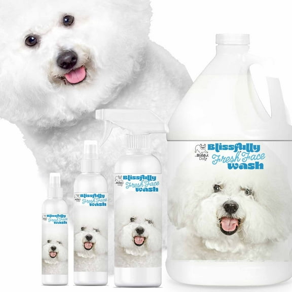 The Blissful Dog Bichon Frise Blissfully Fresh Face Wash for Cleaning Tear Stains, Flat-Faces, Beards, Ear Fringes, Jowls and More I Alcohol & Irritation Free I 8-Ounce Spray Bottle