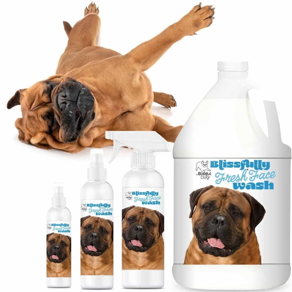 The Blissful Dog Bullmastiff Blissfully Fresh Face Wash for Cleaning Tear Stains, Flat-Faces, Beards, Ear Fringes, Jowls and More I Alcohol & Irritation Free I 16-Ounce Spray Bottle