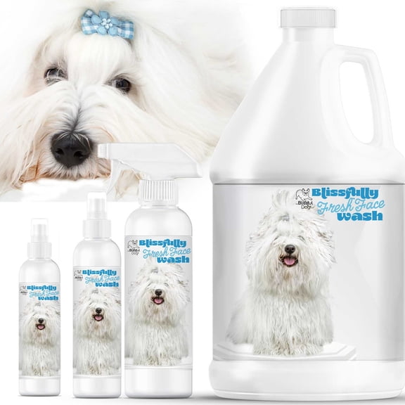 The Blissful Dog Coton de Tulear Blissfully Fresh Face Wash for Cleaning Tear Stains, Flat-Faces, Beards, Ear Fringes, Jowls and More I Alcohol & Irritation Free I 4-Ounce Spray Bottle