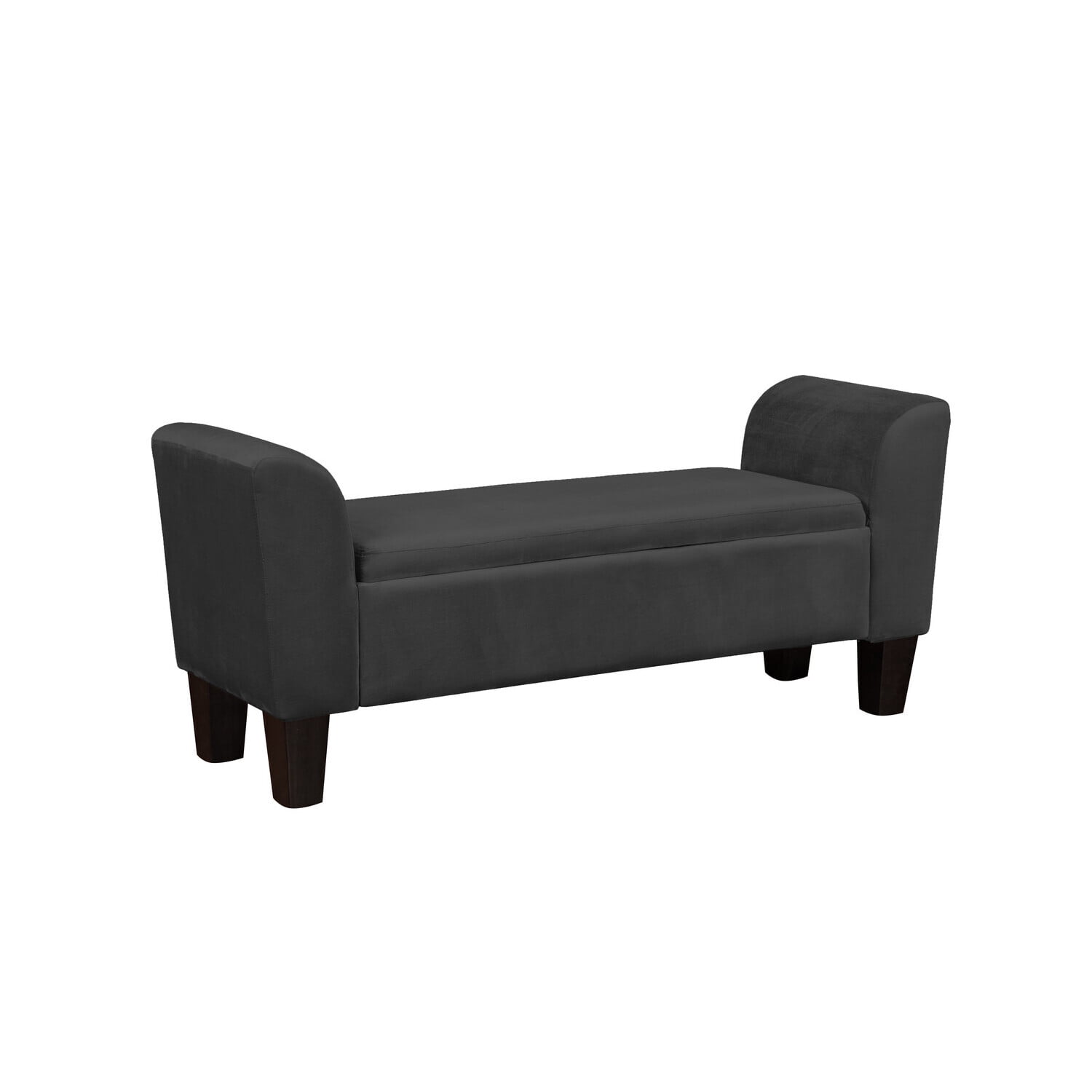 Blissful Nights Victorian Virtue Black Velvet Ottoman Bench With