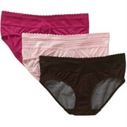 Blissful benefits by warner's no muffin top hipster with lace cotton panties, Style RU0093W, 3 pack