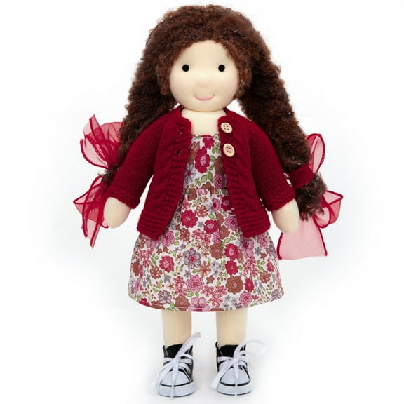 BlissfulPixie Handmade Present for Girlfriend Waldorf Collect Rag Doll Birthday Present with Exquisite Box-Valentina 12"