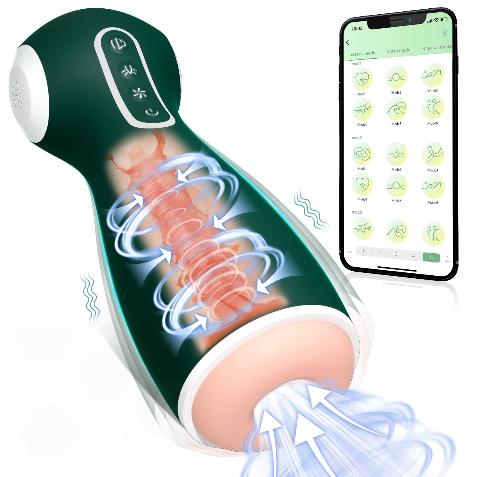 Blissmakers Upgraded Automatic Moaning Sucking Male Masturbator App  ControlMale Masturbators Cup with 9 Suction & 9 Squeeze & 9 Vibration Modes  3D Sleeve MasturbatorAdult Sex Toys for Men - Walmart.com