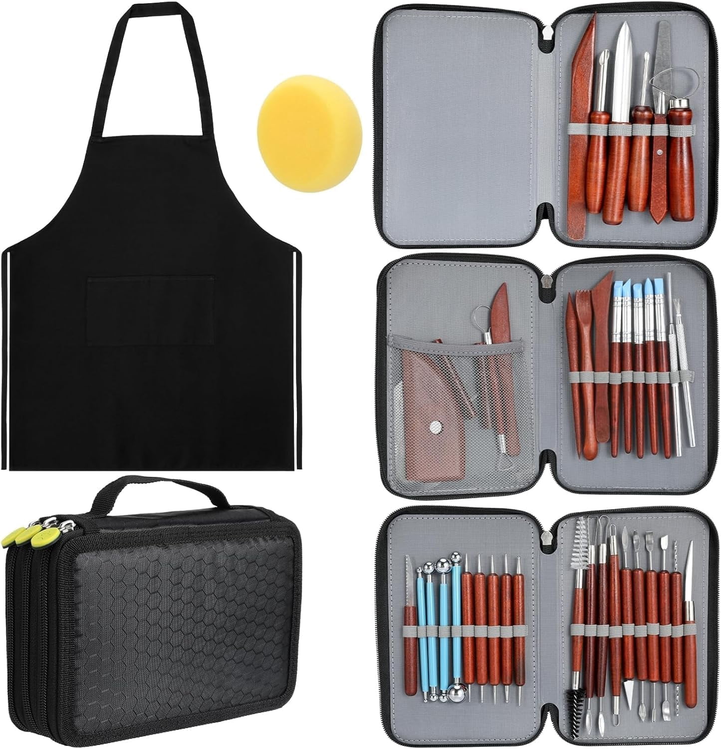 Blisstime 42pcs Pottery Tools, Clay Sculpting Kit, Air Dry Kit for Wheel, DIY Arts and Crafts