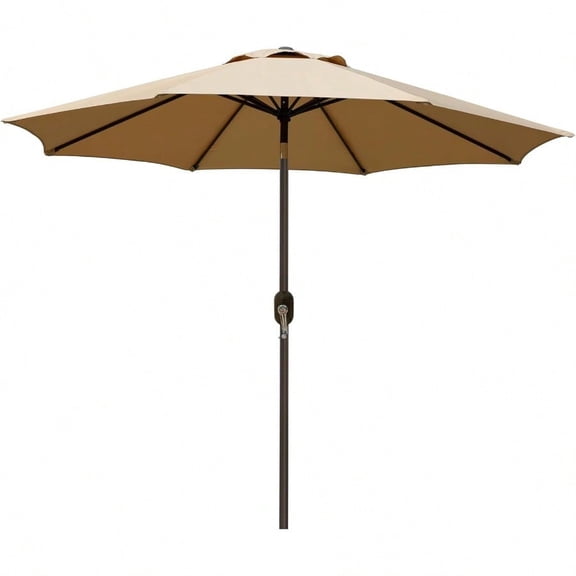 Blissun 9' Outdoor Patio Umbrella Outdoor Table Umbrella Yard Umbrella Market Umbrella With 8 Sturdy Ribs Push Button Tilt And Crank