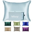 thumbnail image 1 of Blissy Silk Pillowcase - 100% Pure Mulberry Silk - 22 Momme 6A High-Grade Fibers - Silk Pillow Cover for Hair & Skin - Regular, Queen & King with Hidden Zipper (King, Sky Blue), 1 of 8