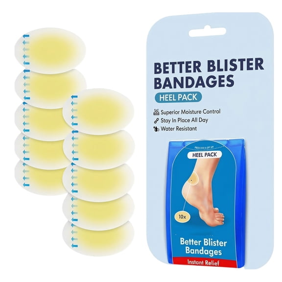 Blister Bandages for Feet - Hydrocolloid Bandages for Heel,Waterproof Adhesive Blister Pads Blister Patches for Blister Prevention , Toe for Prevention & Recovery