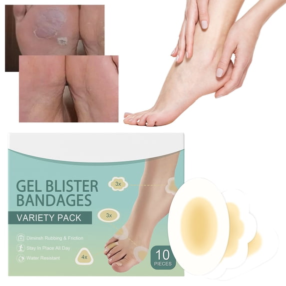 Blister Pads For Feet Hydrocolloid Bandages Adhesive Heel Toe Cushion Protection Bandaids For Blisters Walking Hiking Running Foot Care