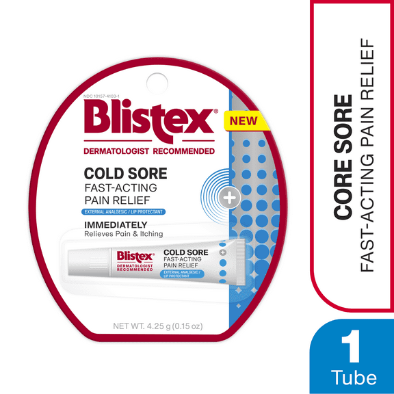 Blistex Cold Sore Fast-Acting Pain Relief External Analgesic/Lip Protectant - 1 Count, 0.15oz