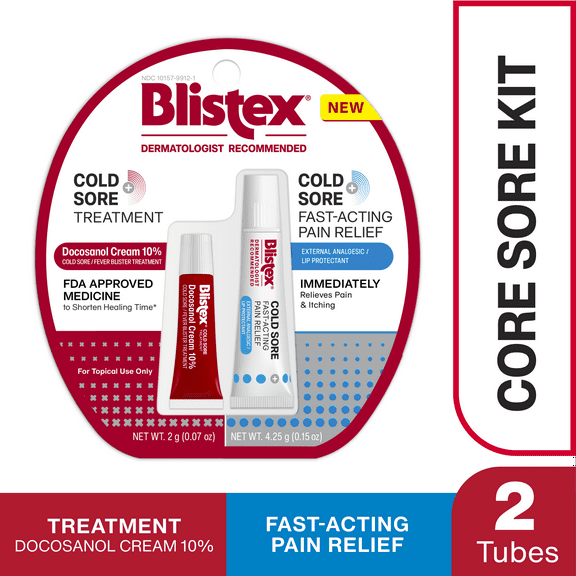 Blistex Cold Sore Kit Cold Sore/Fever Blister Docosanol Cream & External Analgesic/Lip Protectant