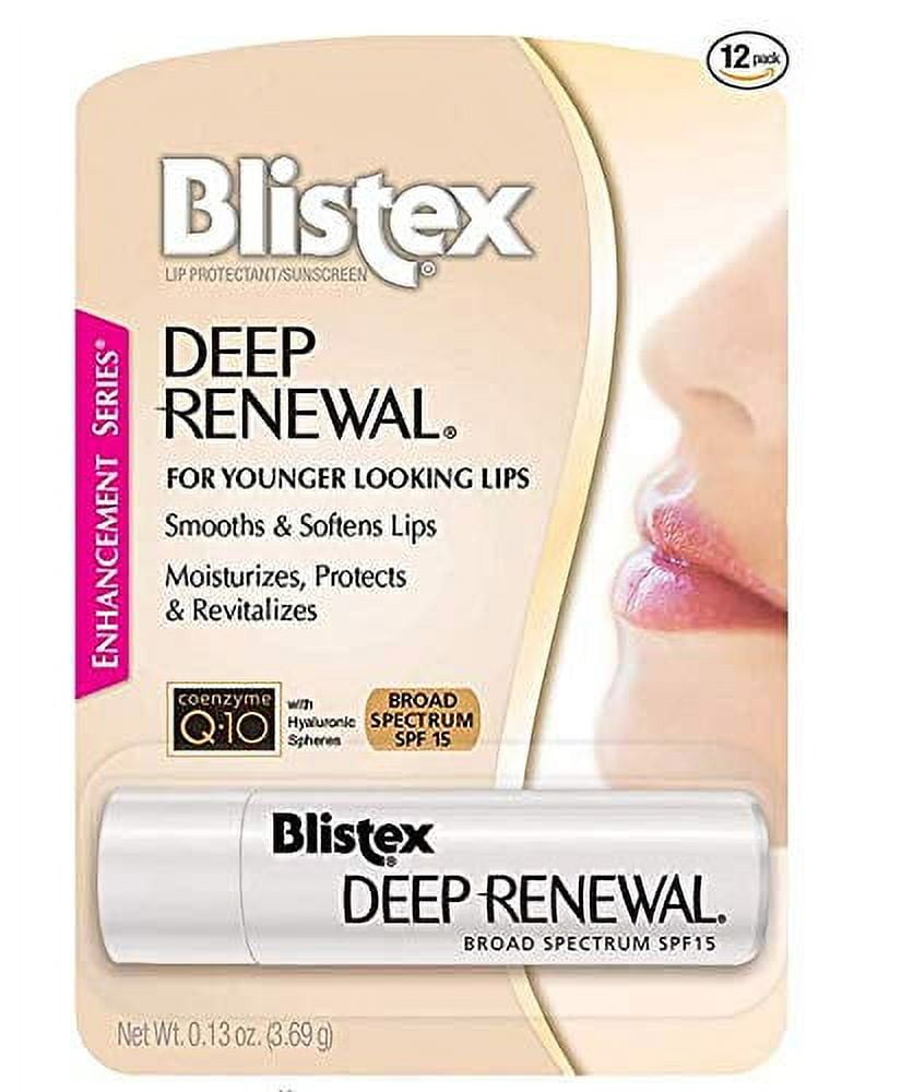 Blistex Deep Renewal, Anti-Aging Formula, 0.13 Ounce, Pack of 12 â€“ Moisturizes, Protects & Revitalizes, Broad Spectrum SPF 15, For Younger Looking Lips, Softens & Smooths Lips, Hydrating Lip Ba